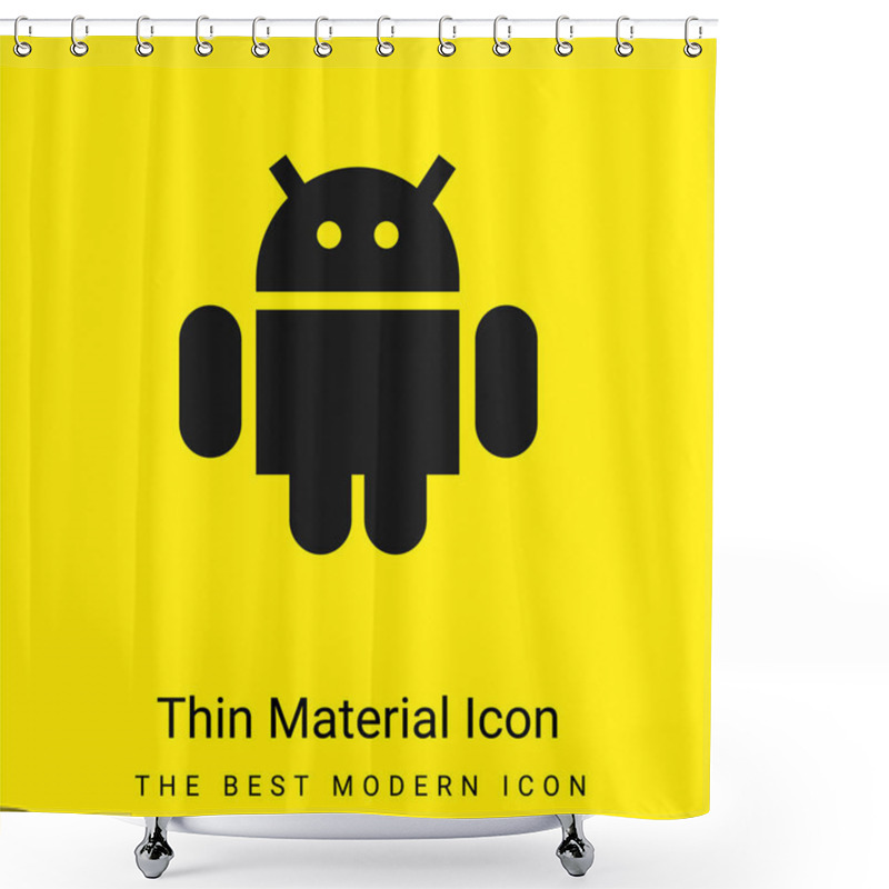 Personality  Android Minimal Bright Yellow Material Icon Shower Curtains