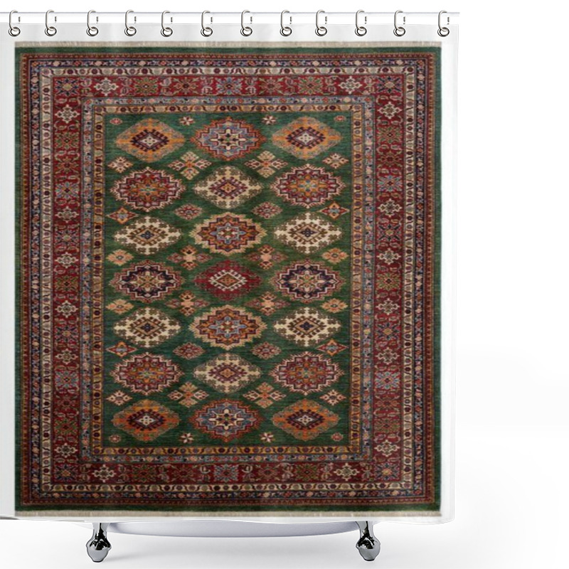 Personality  Handwoven Afghan Rug Separated From The Background Shower Curtains