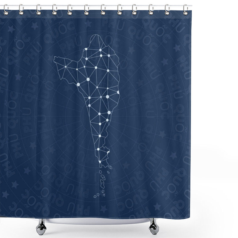 Personality  Phu Quoc Network Constellation Style Island Map Fascinating Space Style Modern Design Phu Quoc Shower Curtains