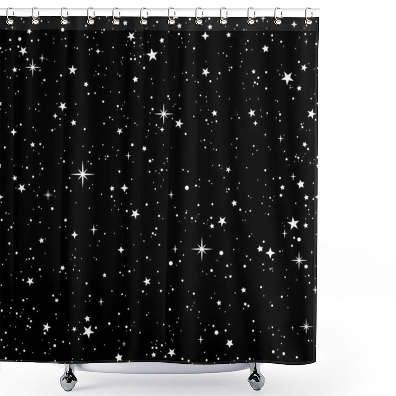 Personality  Seamless Background Of Cosmic Starry Sky Shower Curtains