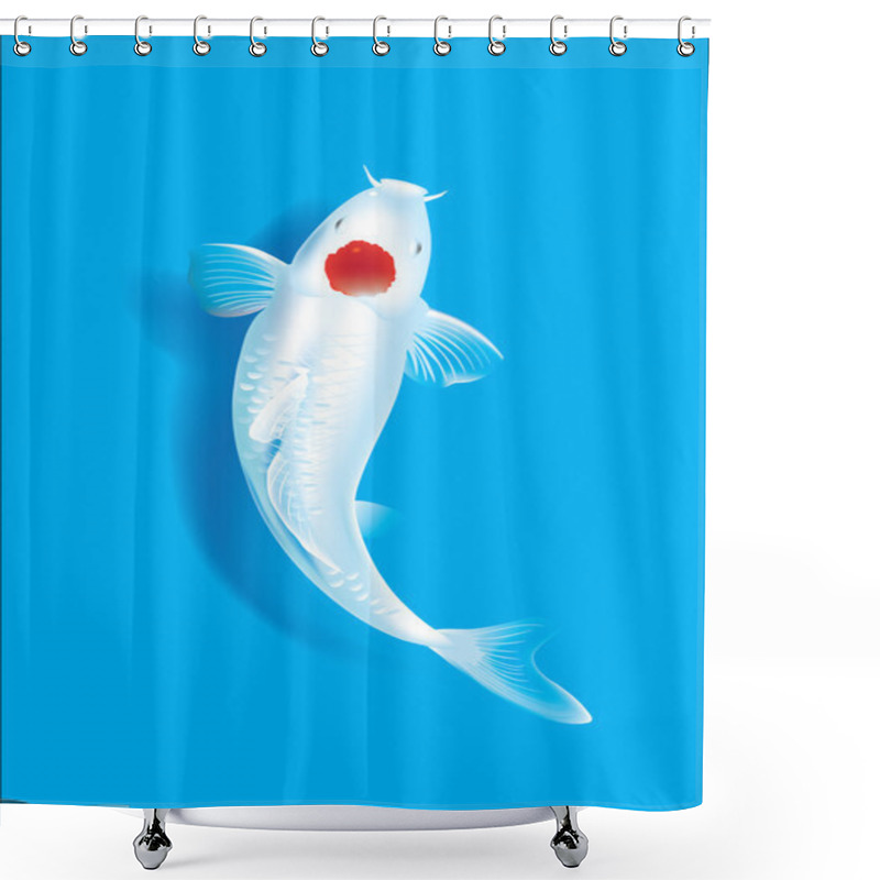 Personality  Koi Carp On Blue Shower Curtains