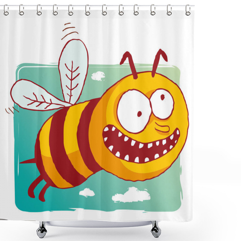 Personality  Funny Bee Shower Curtains