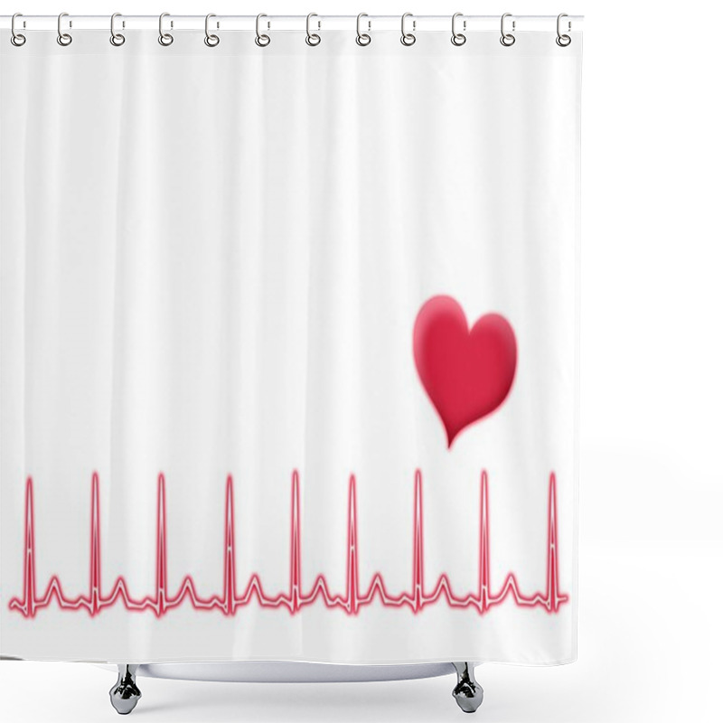 Personality  Ecg: White Shower Curtains