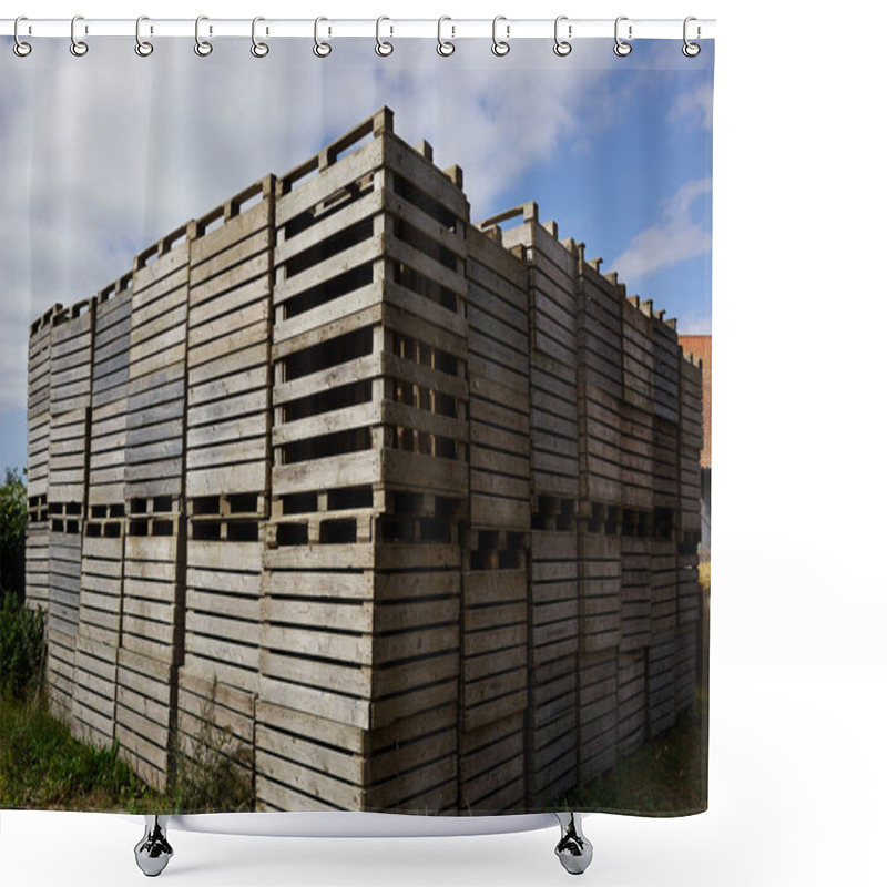 Personality  Wooden Pallets For Cargo And Logistic Shower Curtains