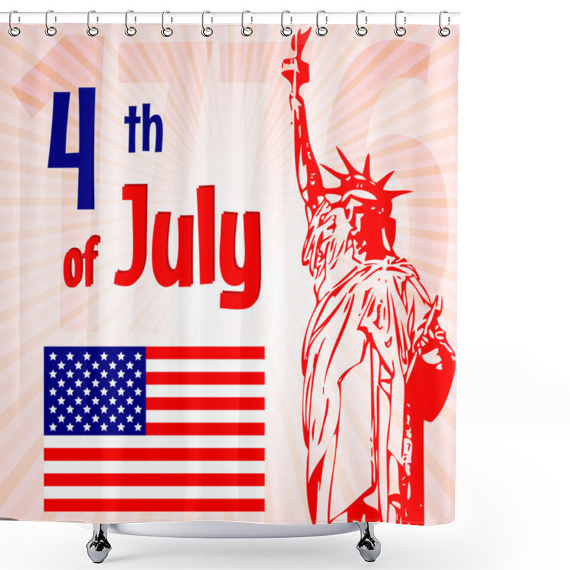 Personality  Vector Independence Day Background. Shower Curtains