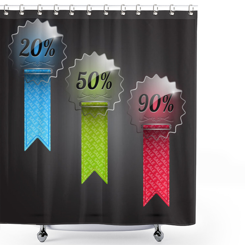 Personality  Sale Icons. Vector Vector  Illustration  Shower Curtains