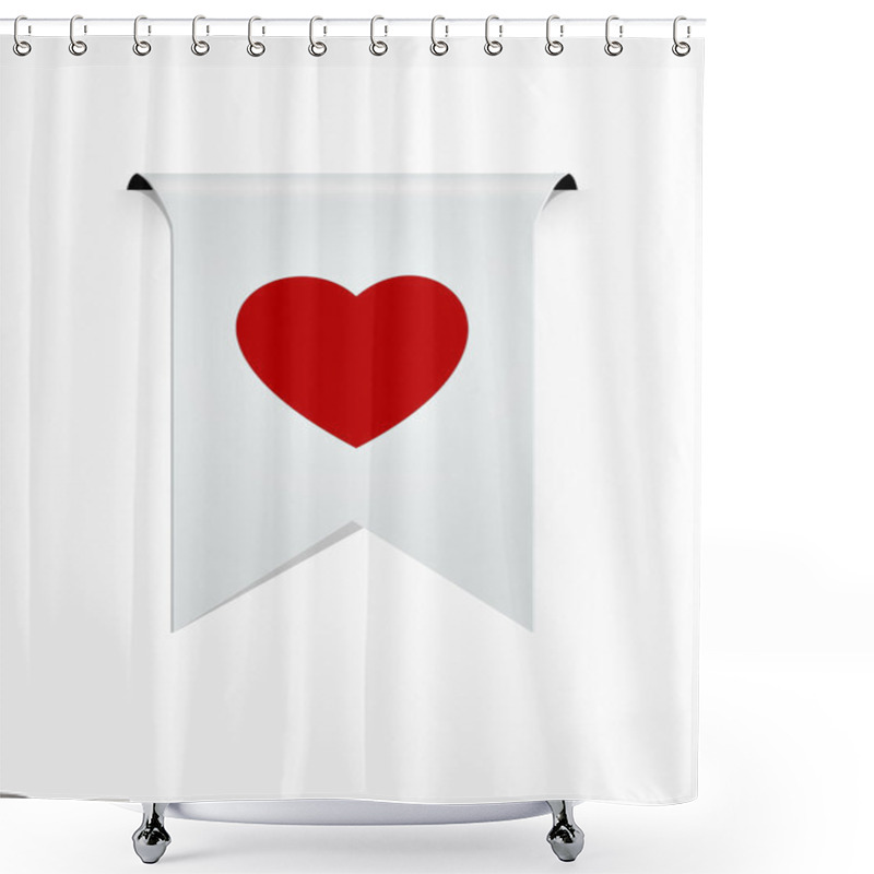 Personality  The Ribbon With Heart Icon Shower Curtains