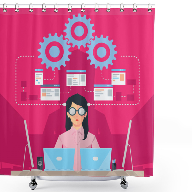 Personality  Female Software Engineer Shower Curtains