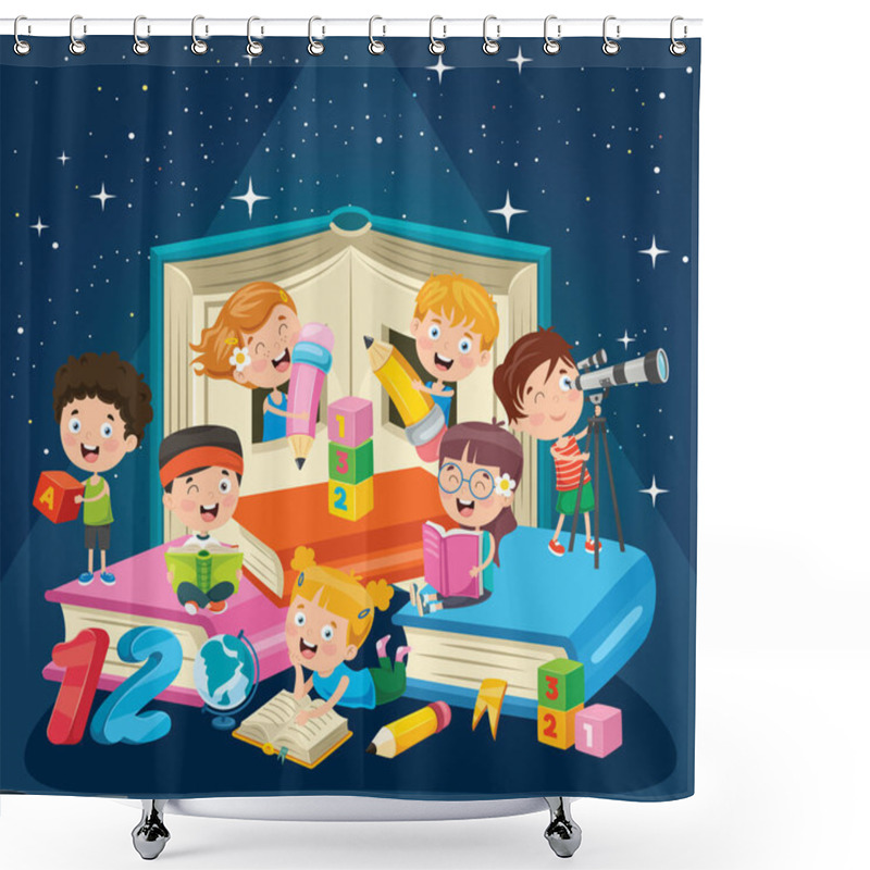 Personality  Education Concept Design With Little Children  Shower Curtains