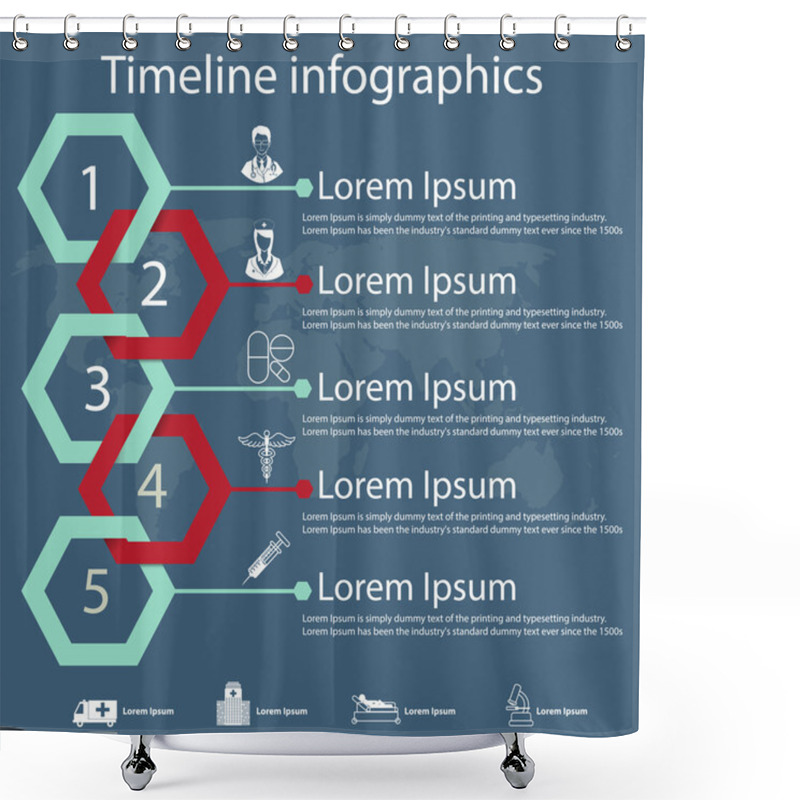 Personality  Timeline Infographics Shower Curtains