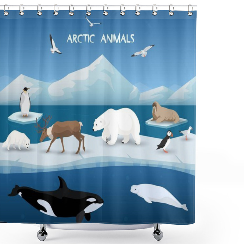 Personality  Arctic Animals Character And Background, Winter, Nature Travel And Wildlife Shower Curtains