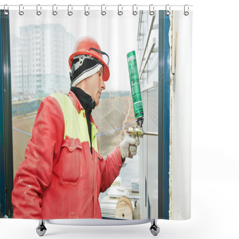 Personality  Frame Insulation At Windows Installation Shower Curtains