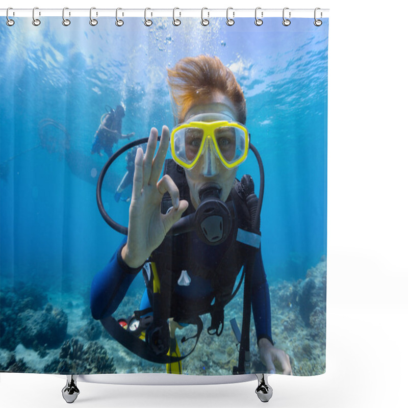 Personality  Diver Shower Curtains