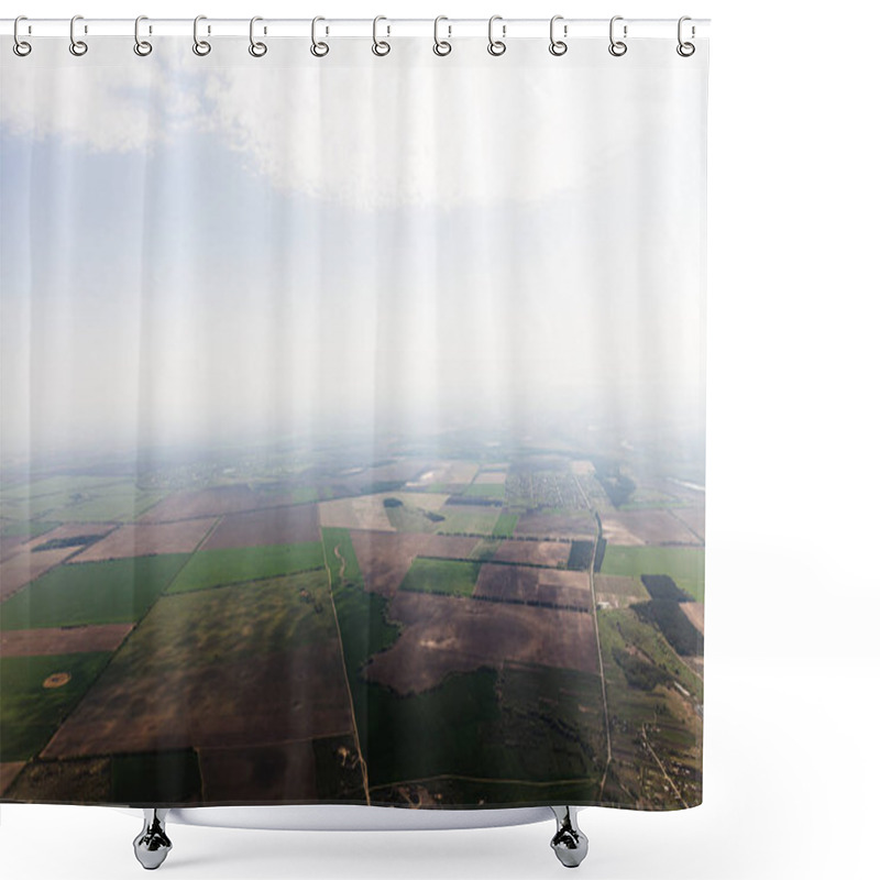 Personality  Aerial View Of Fields Under Clouds In Rome, Italy Shower Curtains