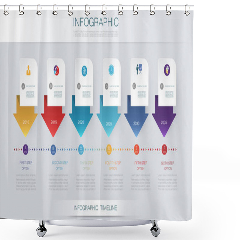 Personality  Vector Infographics Timeline Design Template Shower Curtains