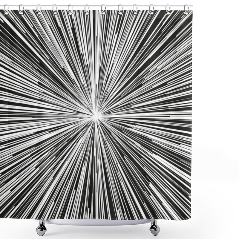 Personality  Explosive Abstract Rays. Dynamite Burst Blast Vector Background. Comic Book Black And White Radial Lines Background. Manga Speed Frame.Superhero Action. Explosion Vector Illustration. Square Stamp Shower Curtains