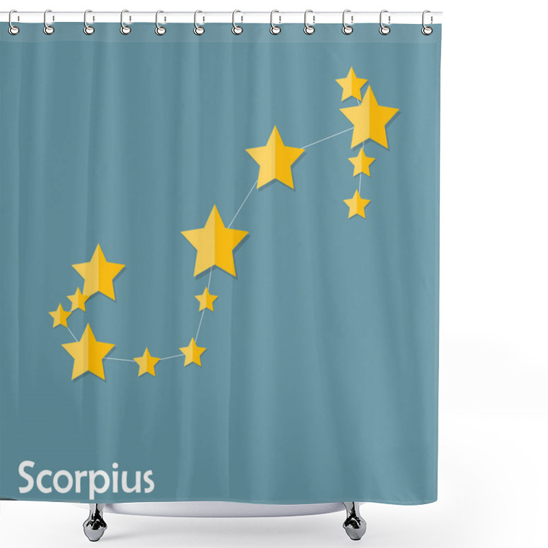 Personality  Scorpius Zodiac Sign Of The Beautiful Bright Stars Vector Illust Shower Curtains