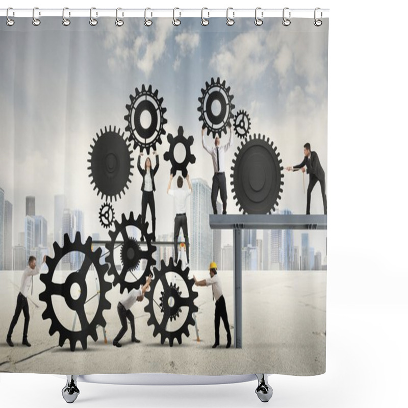 Personality  Teamwork Of Businesspeople Shower Curtains