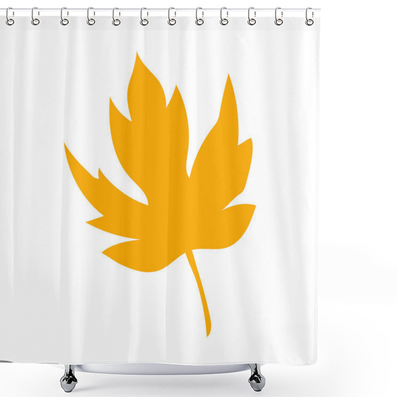 Personality  Orange Autumn Leaf, Herbal Element. Can Be Used As Sign, Symbol, Icon. Fall Orange Leaf Silhouette. Autumn Botanical Vector Flat Plant Element. Stock Vector Illustration Isolated On White Background. Shower Curtains