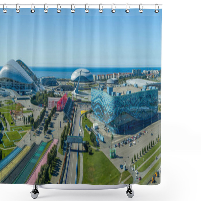 Personality  Sochi, Russia - October 2019: Olympic Park - Panoramic View From A Height Shower Curtains