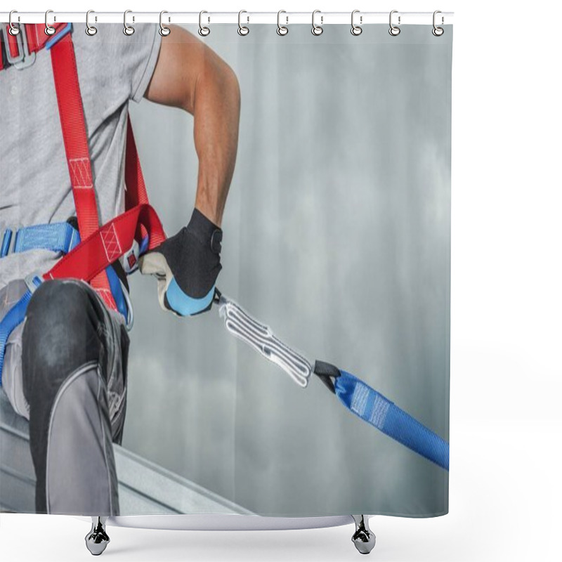 Personality  Construction Safety Technology Shower Curtains