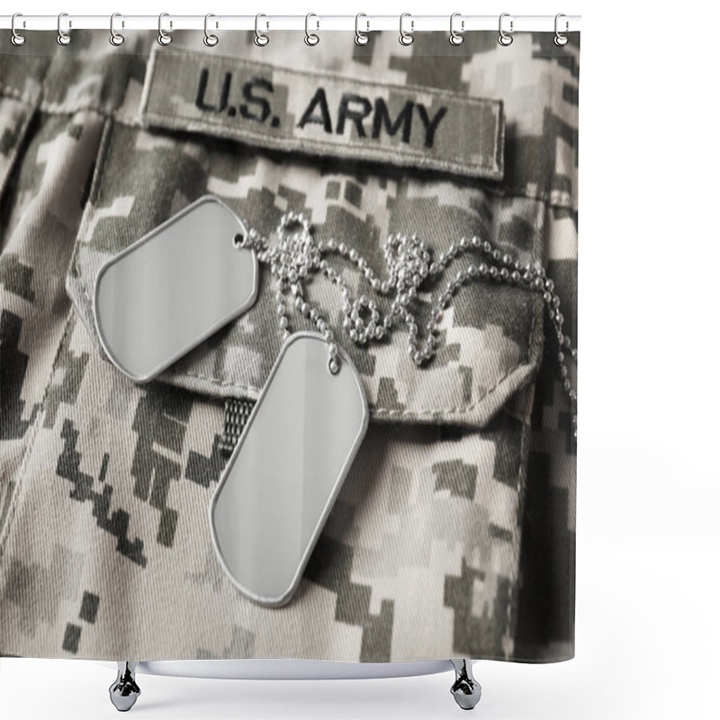 Personality  Army Tokens And Patch Shower Curtains