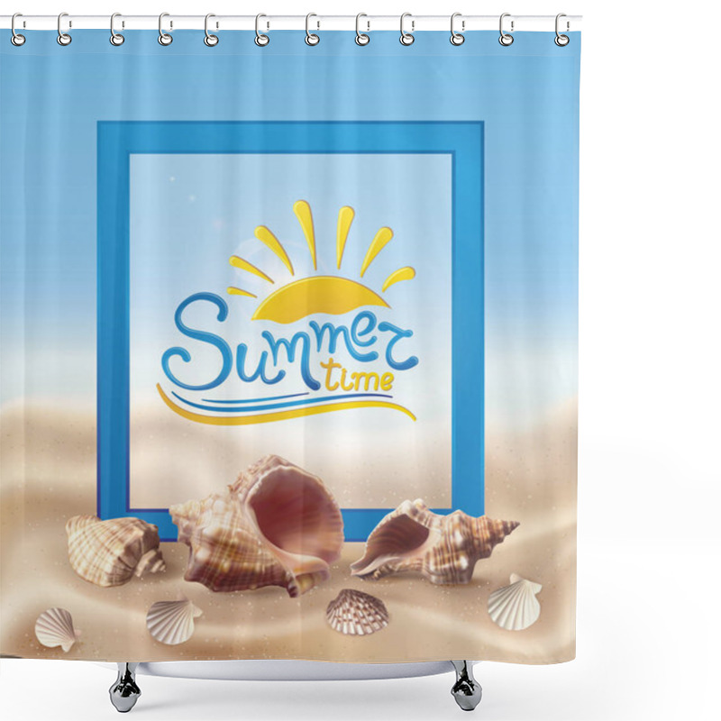 Personality  Sand And Seashells Shower Curtains