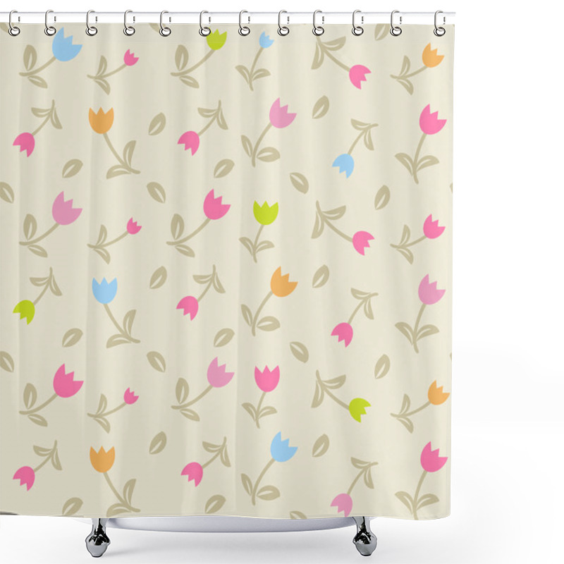 Personality  Seamless Pattern With Pastel Flowers Shower Curtains