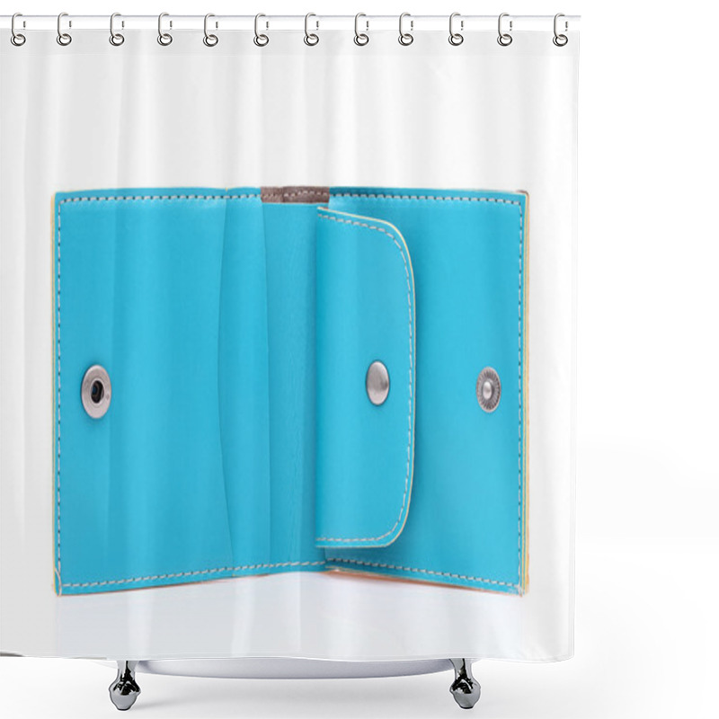 Personality  Blue Leather Wallet Shower Curtains