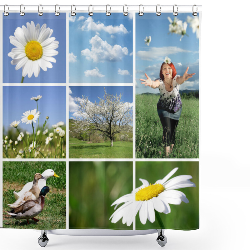 Personality  Spring Collage Shower Curtains