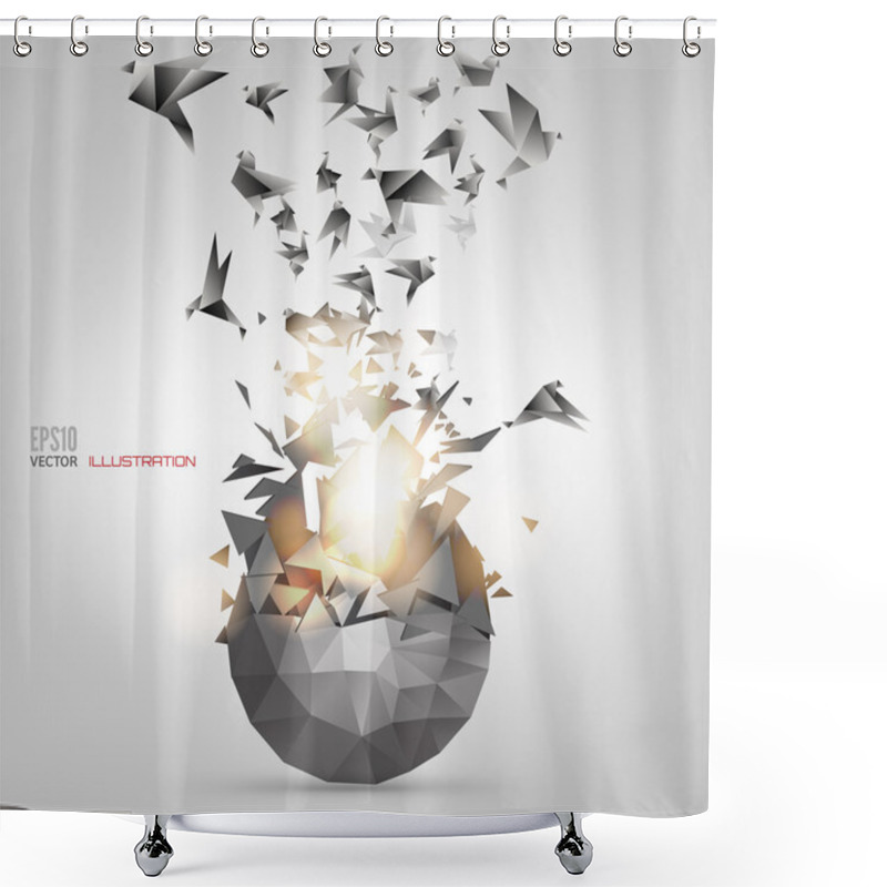 Personality  Origami Paper Bird On Abstract Background Shower Curtains