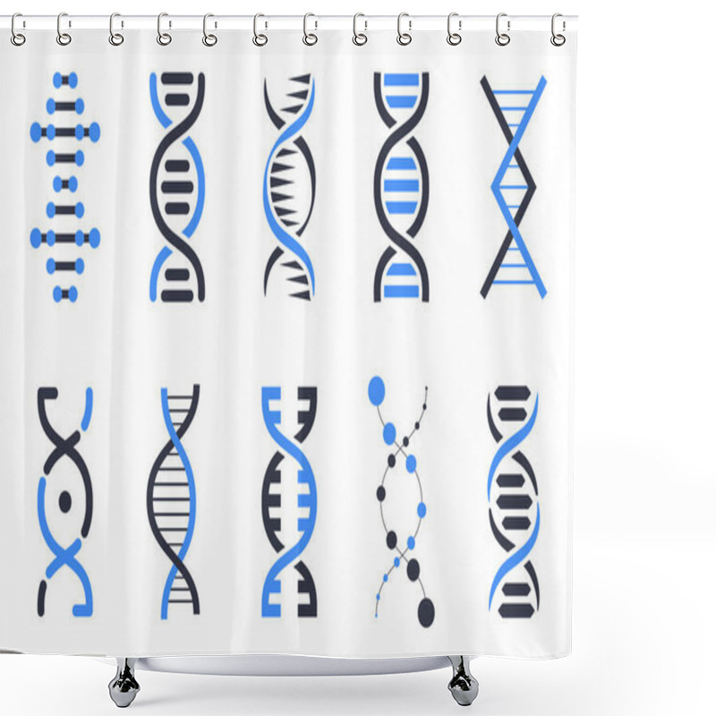 Personality  DNA Icons Collection. Human Chromosome Symbol. Vector Design Elements Shower Curtains