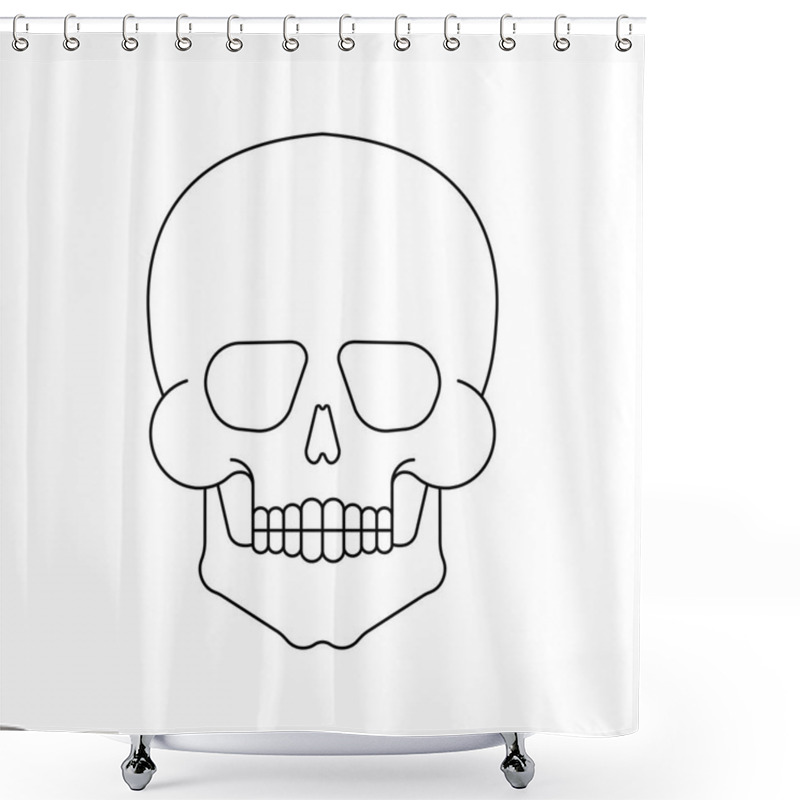 Personality  Skull Isolated. Skeleton Head Vector Illustration. Scary Symbol Pirate And Deat Shower Curtains