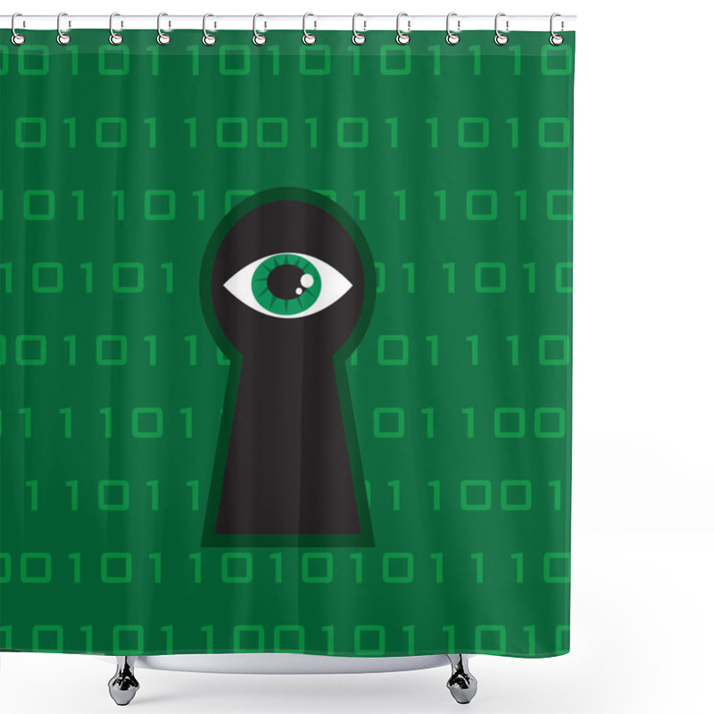 Personality  Keyhole Eye Tech Shower Curtains