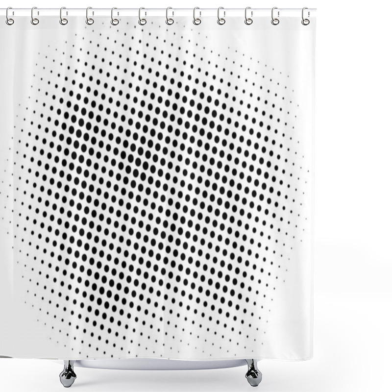 Personality  Black And White Halftone Dots Effect. Halftone Effect Vector Pattern. Circle Dots Isolated On The White Background Shower Curtains