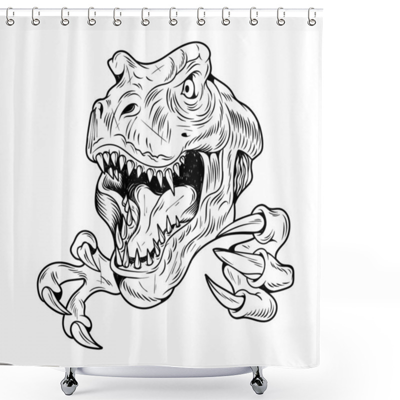 Personality  T-REX Tyrannosaurus Rex Big Dangerous Head Of Dino Shower Curtains