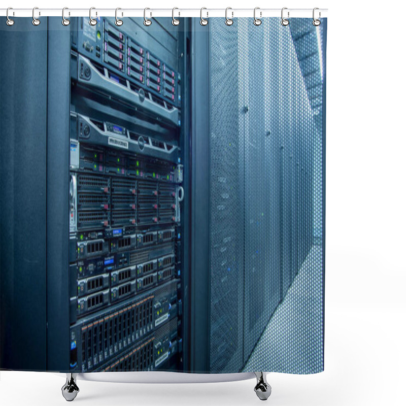 Personality  Server Room Full Of Racks And Servers Shower Curtains