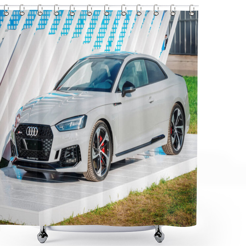 Personality  Car Audi RS-5. Russia, Moscow. July 2017 Shower Curtains