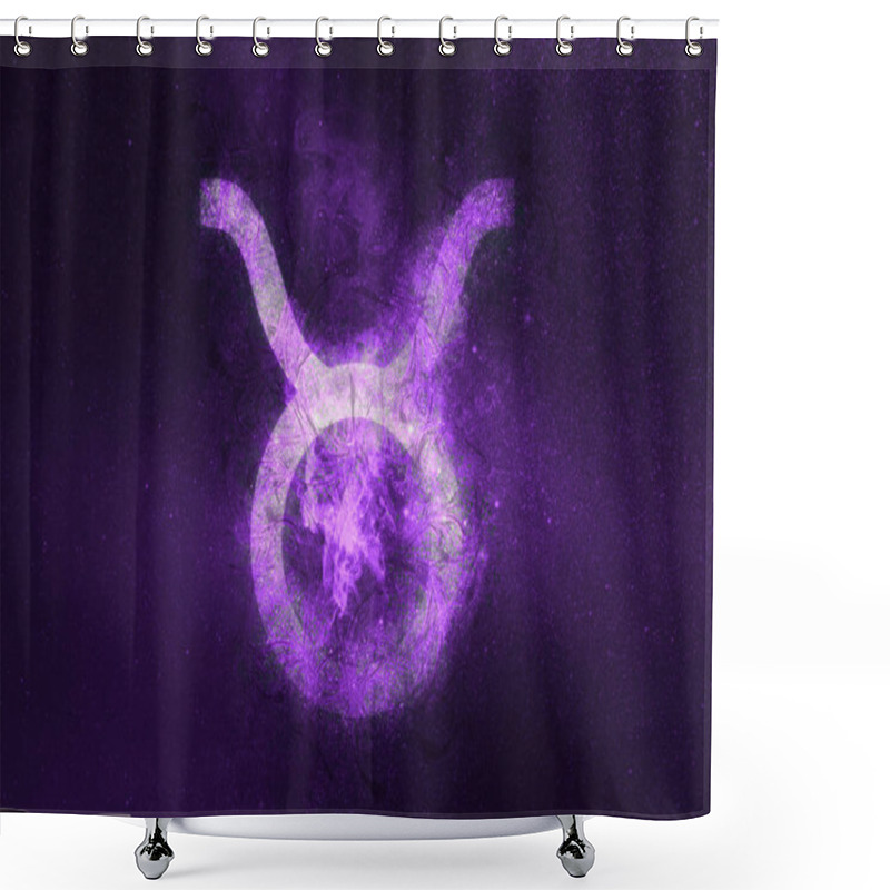 Personality  Taurus Zodiac Sign. Night Sky Abstract Background Shower Curtains