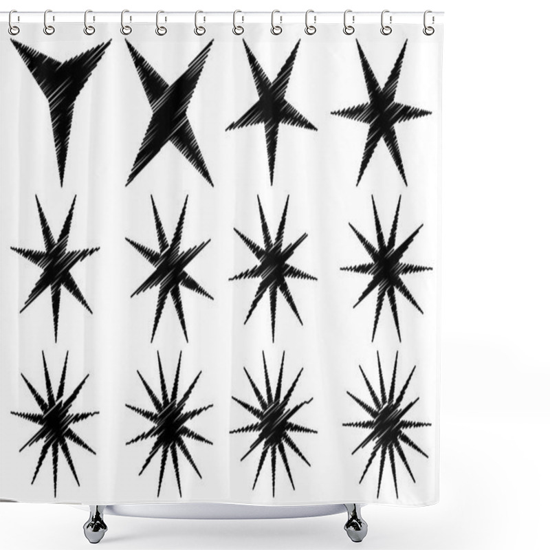 Personality  Star - Vector Set  Shower Curtains