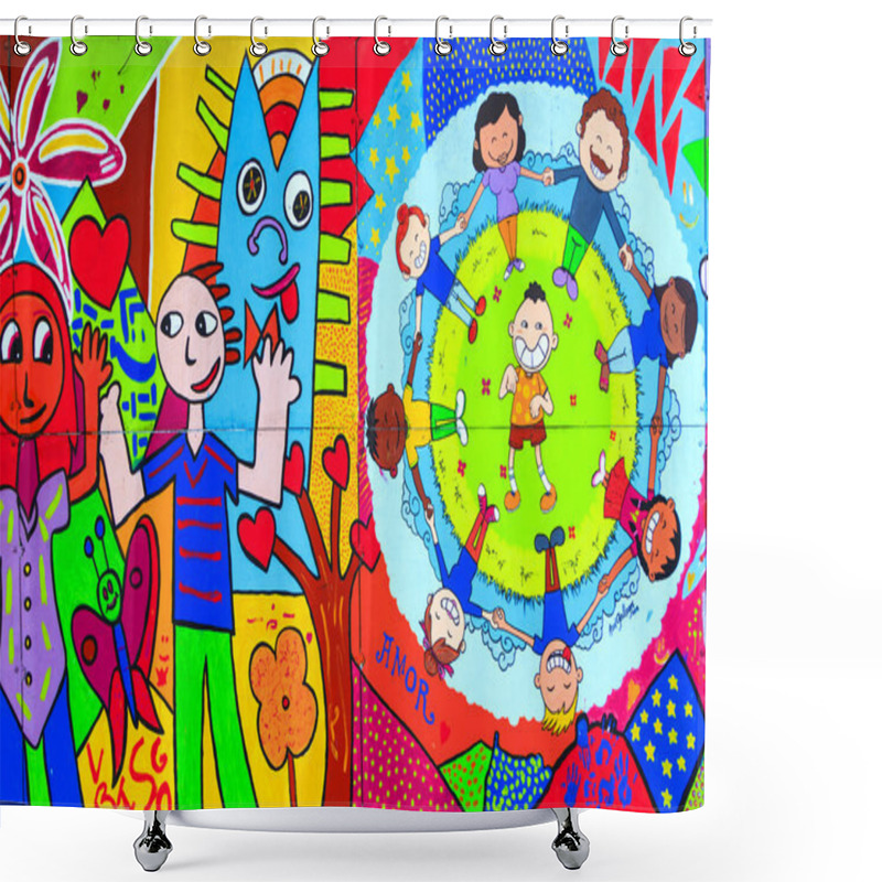 Personality  Mural   Panama City Shower Curtains