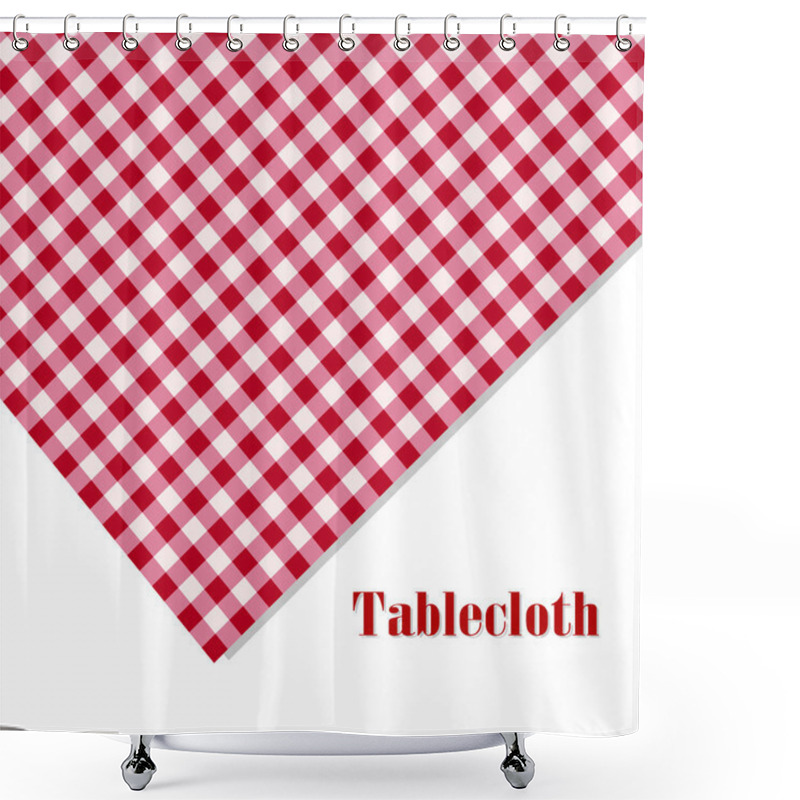 Personality  Red And White Tablecloth Picnic On White Shower Curtains