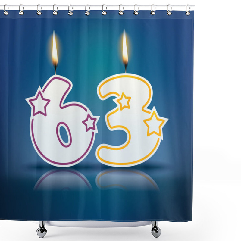 Personality  Birthday Candle Number 63 Shower Curtains