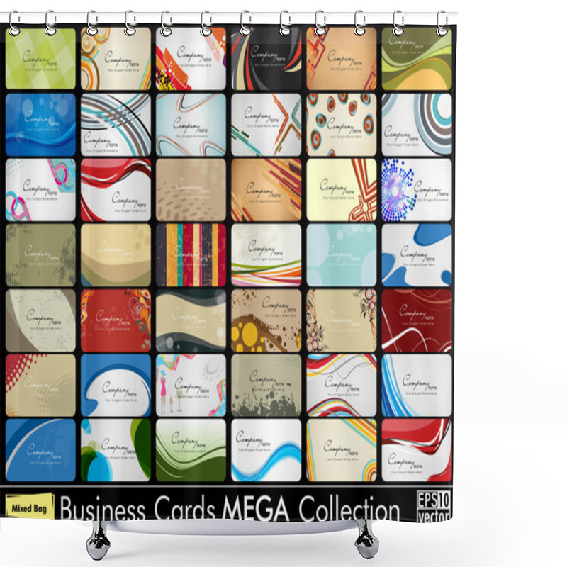 Personality  Elegant Abstract Vector Business Cards, Mixed Bag Set In Various Shower Curtains