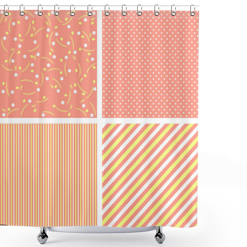 Personality  4 Geometric Patterns Set. Shower Curtains