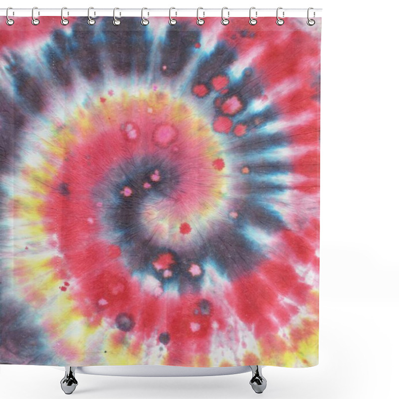 Personality  Red Tye Dye Swirl. Fashion Batik Texture. Red  Shower Curtains