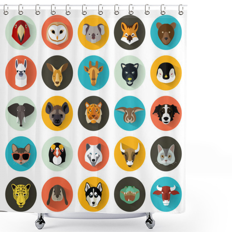 Personality  Animals Portrait Set Shower Curtains