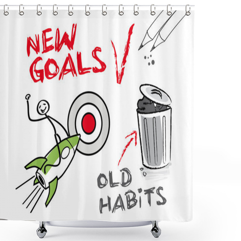 Personality  New Goals, Old Habits Shower Curtains