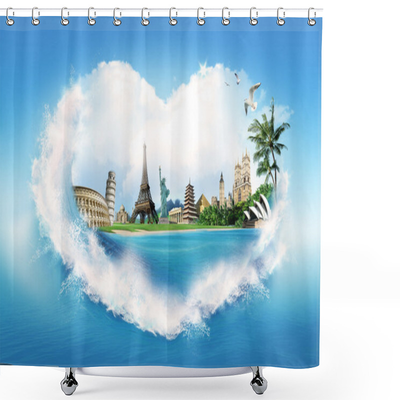 Personality  I Love To Travel Shower Curtains