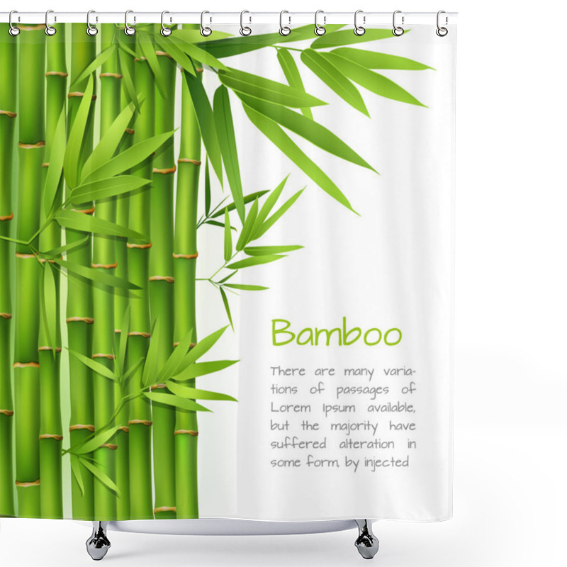 Personality  Realistic Bamboo Background Shower Curtains